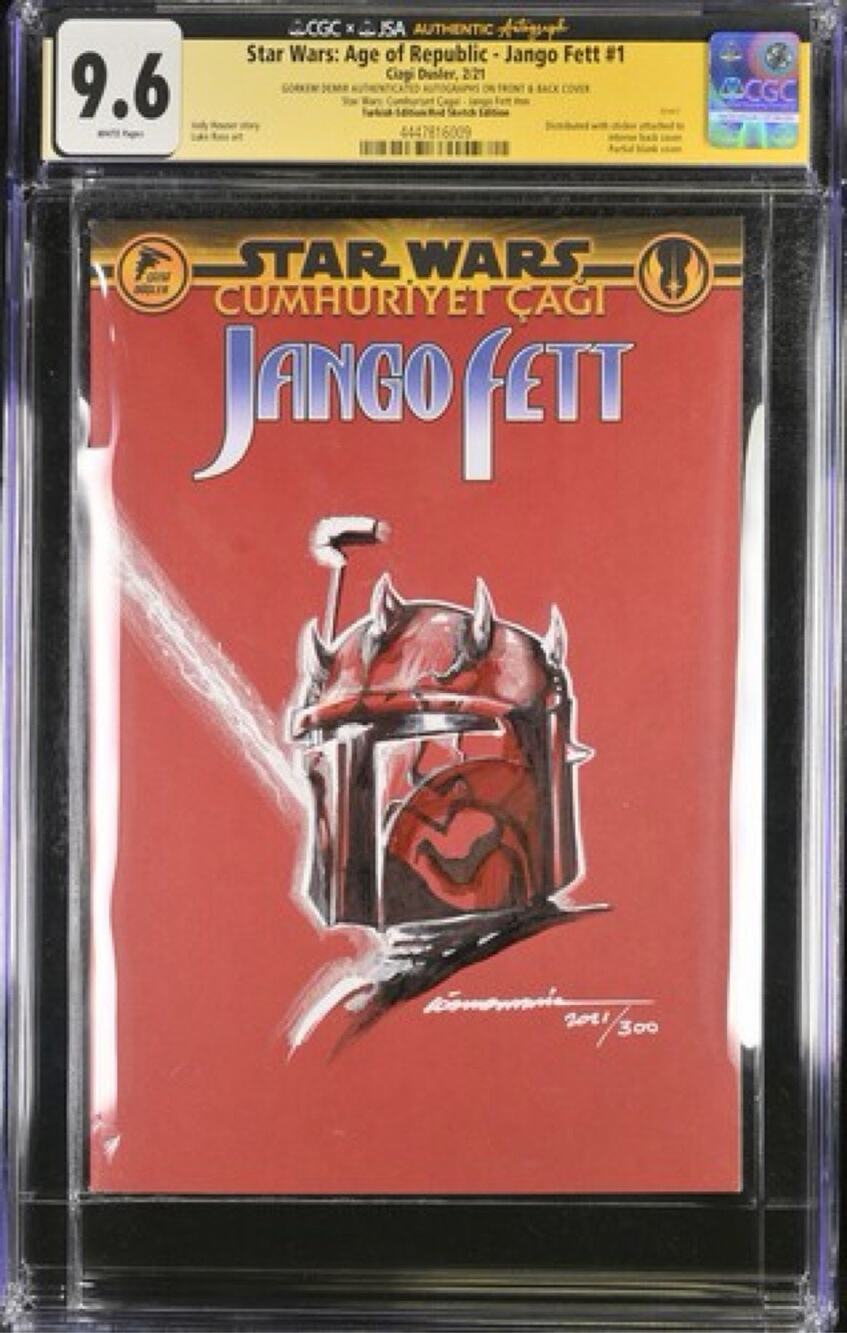 Star Wars Age of Republic Jango Fett Turkish Edition CGC 9.6 Signed